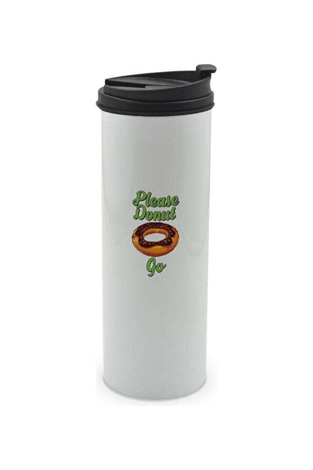 Please Donut Go Printed Tumbler With Lid White/Black/Green