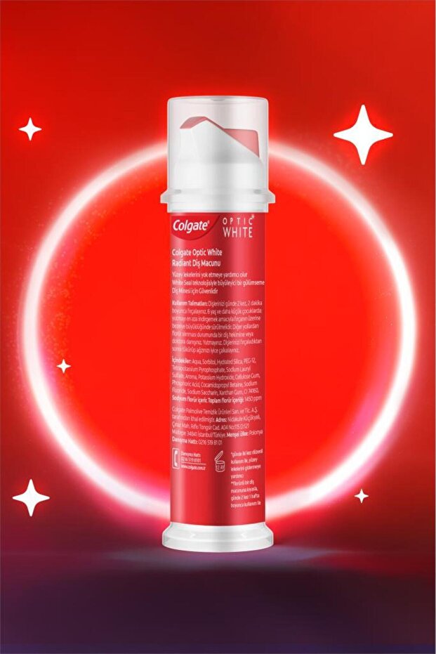 Optic White Radiant Pump Diş Macunu 100 ml Beyazlatıcı Ağız Bakımı Ağız Hijyeni Diş Temizliği - 6