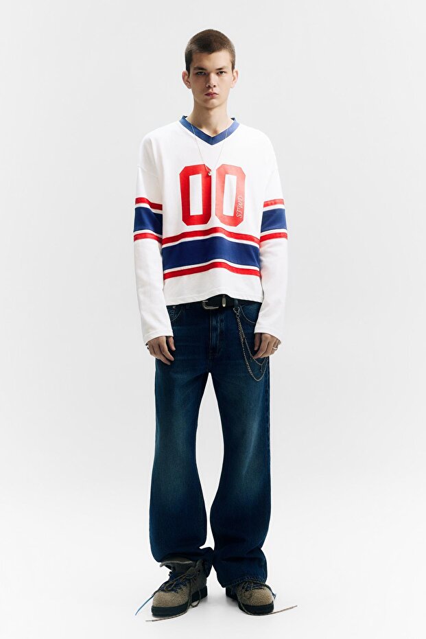 Numaralı panelli hokey tişörtü - 3