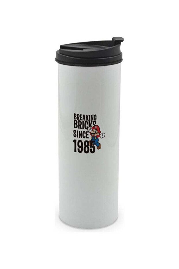 Mario Breaking Bricks Printed Tumbler With Lid Multicolour 400ml