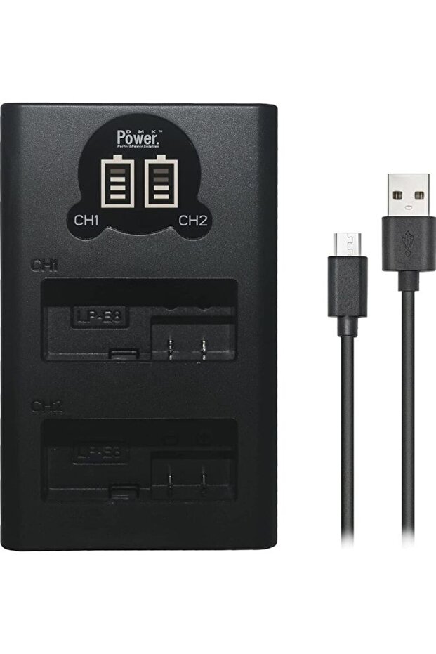 Mini Dual LP-E8 Charger for Canon EOS 550D/600D/650D - Black
