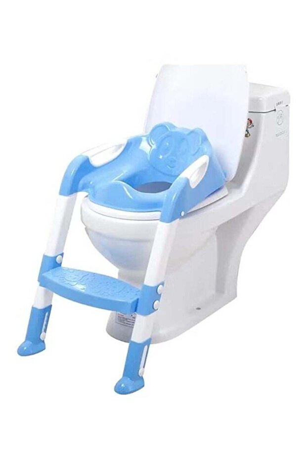 Portable Folding Trainer Toilet Potty Training Ladder Chair For Kids - Blue