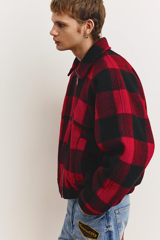 Kareli bomber ceket - 6