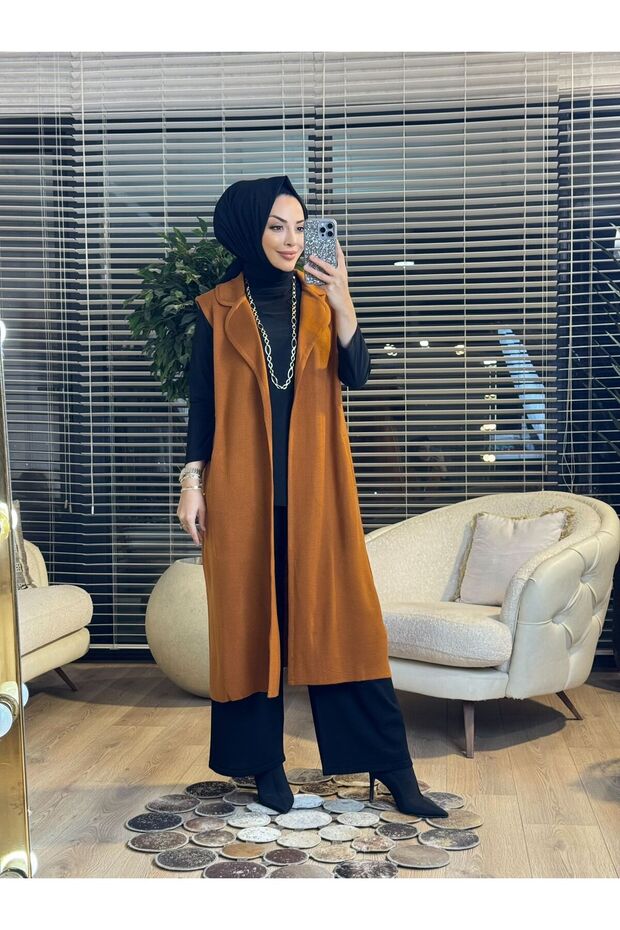 5266 Yakalı Triko Yelek - 2