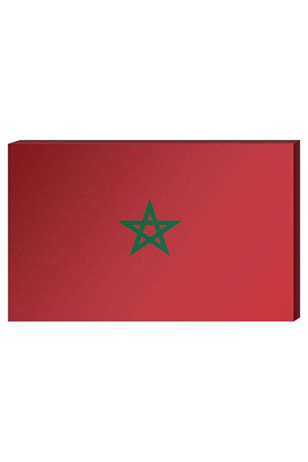 Moroccan Flag Wall Decor Painting With Inner Frame Red/Green 40 x 60centimeter