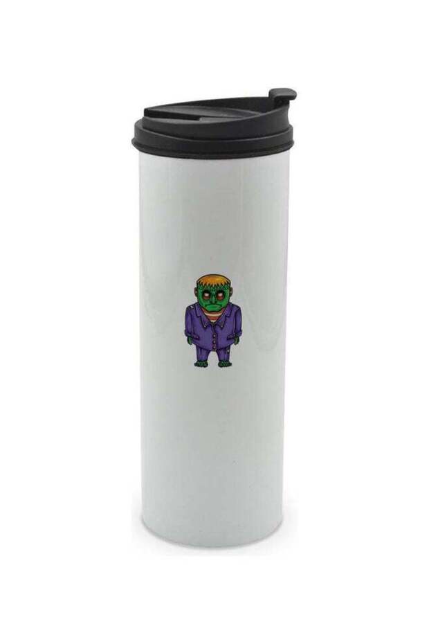 Funny Frankenstein Printed Tumbler With Lid Multicolour 400ml