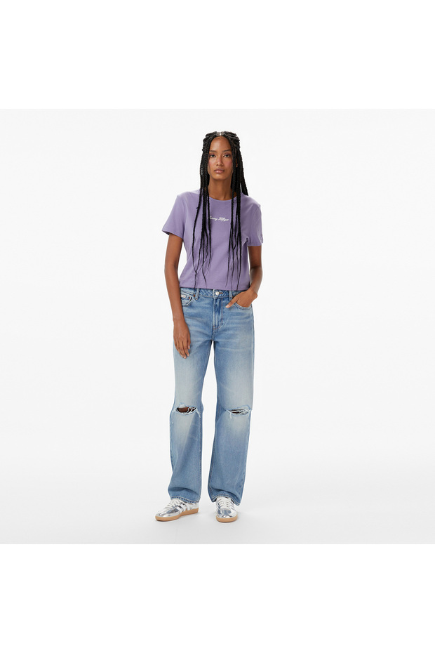 Classic Script Regular Kadın Mor T-Shirt - 3