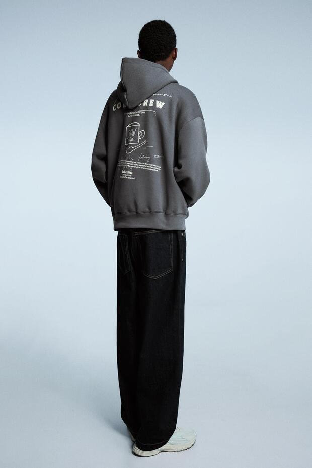 Baskılı Kapüşonlu Sweatshirt - 3