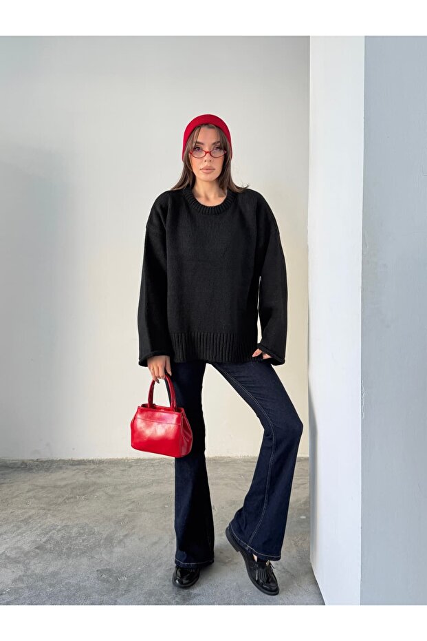 Yırtmaçlı Basic Triko - 2