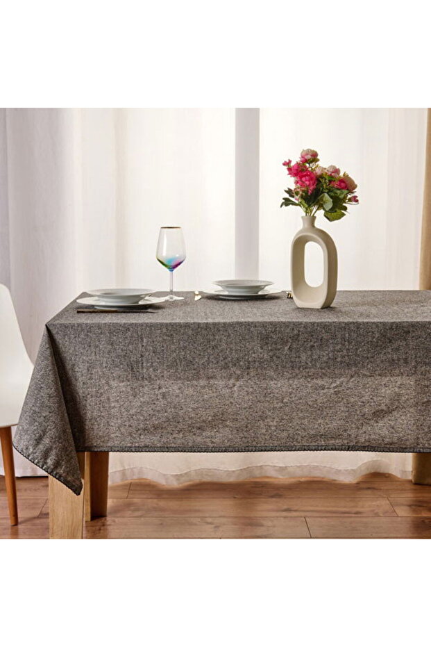 Soft Rustik Masa Örtüsü - Siyah - 140x200 cm - 2