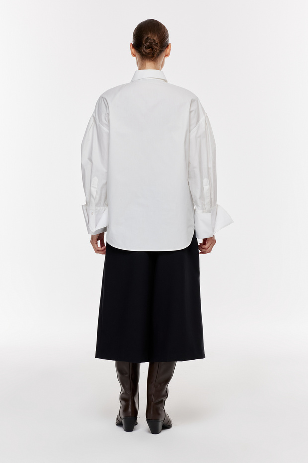 Manşet Kollu Oversize Gömlek - 5