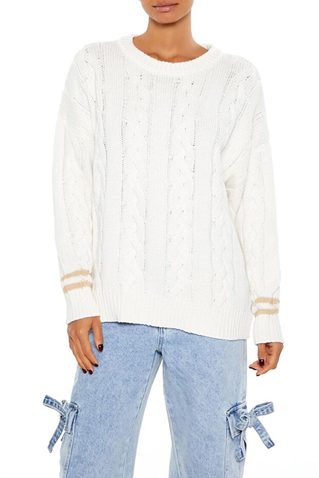 Çizgili Triko Kazak - 2