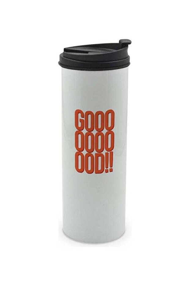 Good Printed Tumbler With Lid White/Black/Red