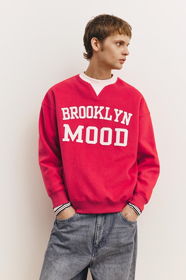 Kırmızı Brooklyn sweatshirt - 2