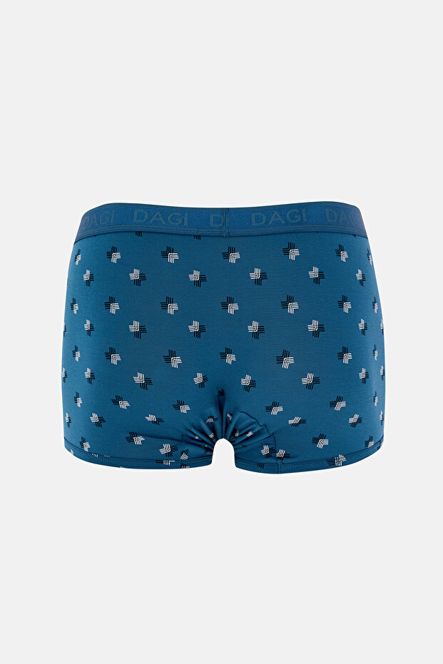 بوكسر ميكرو مودال منقوش باللون الرمادي والأزرق 4210 مكون من 3 قطع - 3