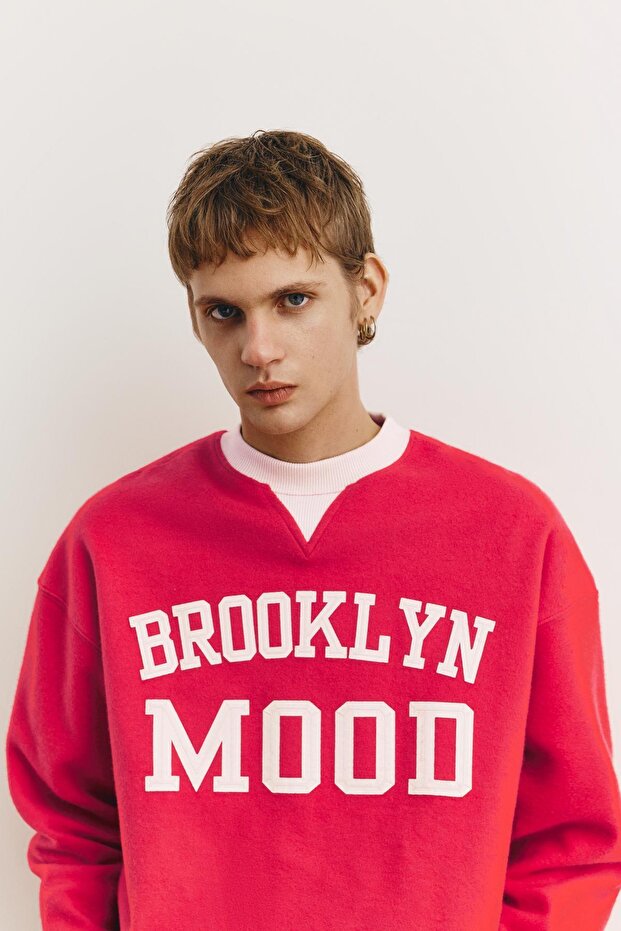 Kırmızı Brooklyn sweatshirt - 5