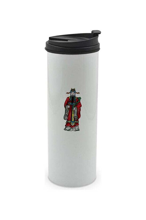 Emperor Printed Double Wall Tumbler With Lid Multicolour 400ml