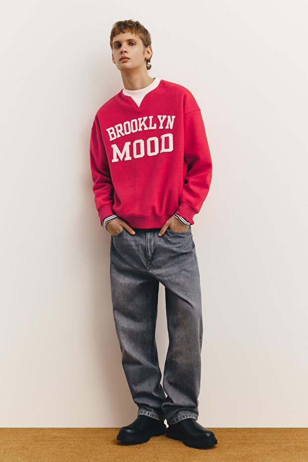 Kırmızı Brooklyn sweatshirt - 1