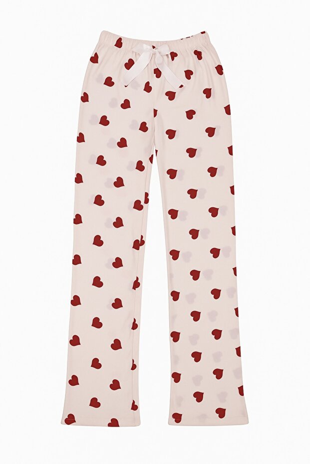 Women's Patterned Stretch Fabric Relaxed Fit Pajama Bottoms