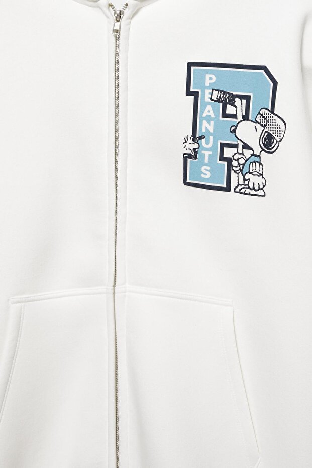 Fermuarlı kapüşonlu Peanuts sweatshirt - 8