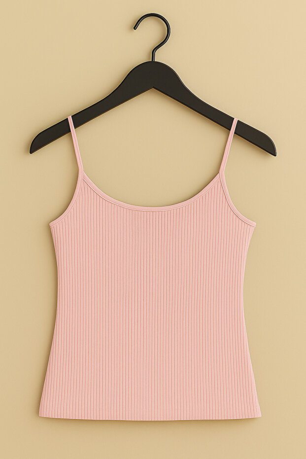 Kadın Basic Reguler İp Askılı Fitilli 6'lı Atlet - 2