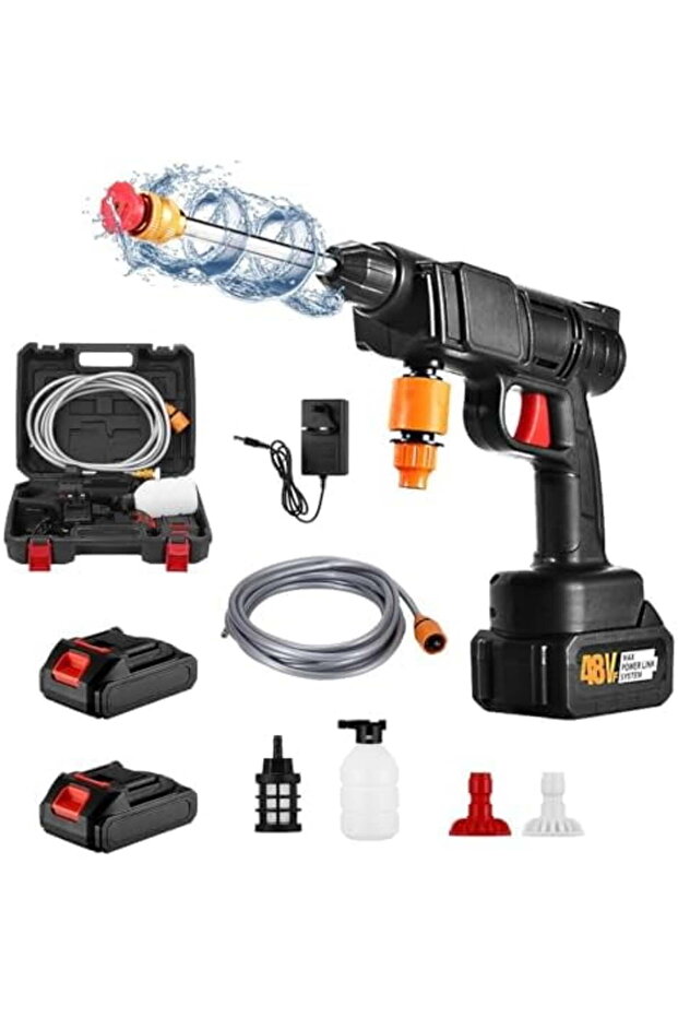 48V Cordless Pressure Washer with 2 Batteries - Handheld Portable Power Washer