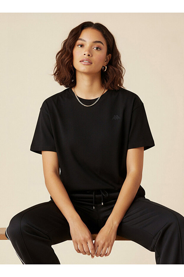 Women Logo Embroidered Stretchable T-shirt