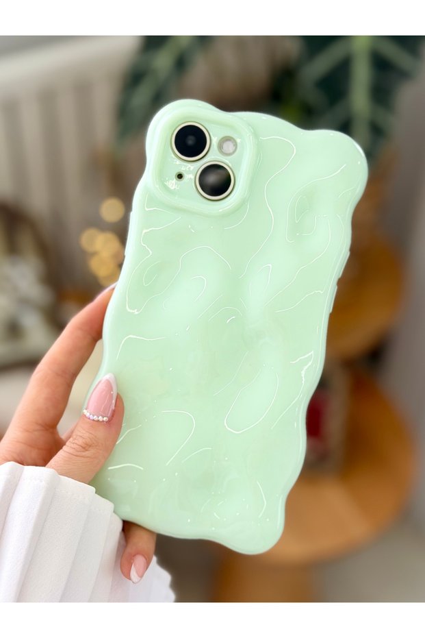 3D Bubble Design Pastel Color Flexible Silicone Case Compatible with iPhone 14 Plus and 15 Plus