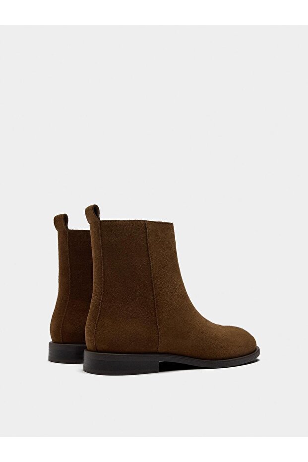 Kısa Topuklu Deri Bot - 5