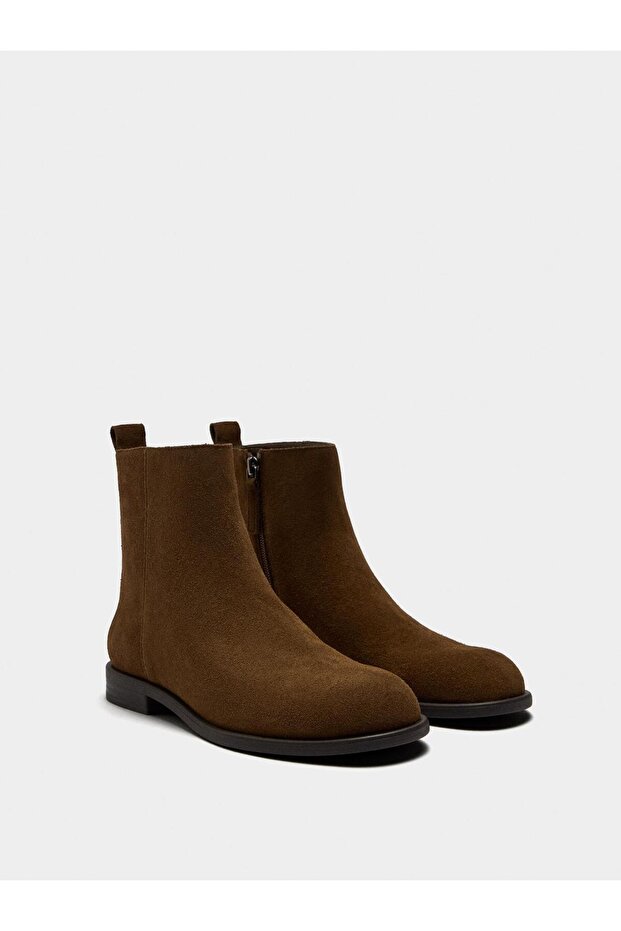 Kısa Topuklu Deri Bot - 4