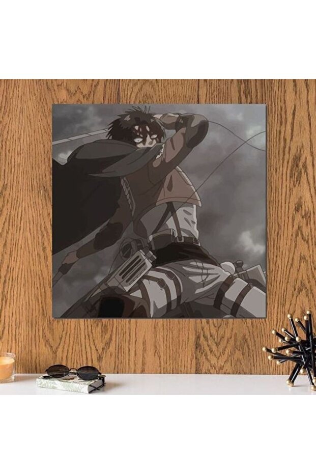 لوحة فنية جدارية بتصميم أنمي هجوم العمالقة، متعددة الألوان، 33×33 سم