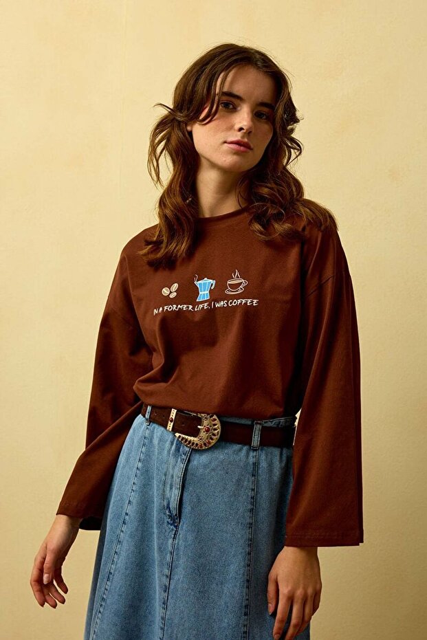 Acı Kahve Coffee Baskılı Basic Body - 2