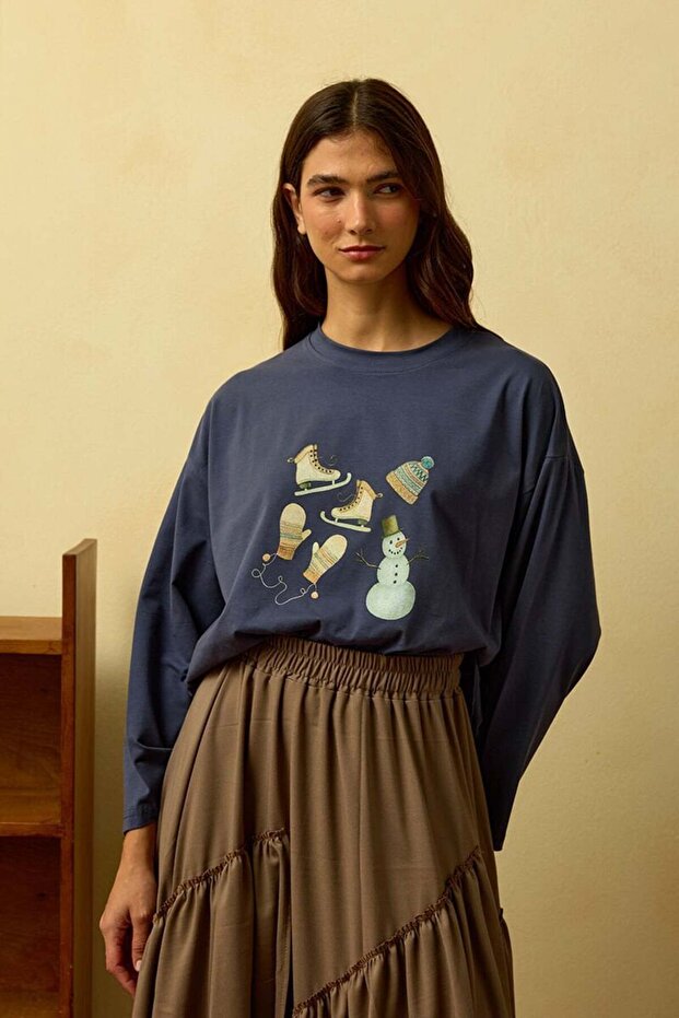 Antrasit Winter Baskılı Basic Body - 2