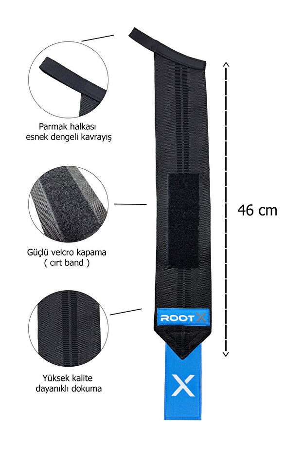 أربطة المعصم باللونين الأسود والأزرق، عبوة من قطعتين - 2