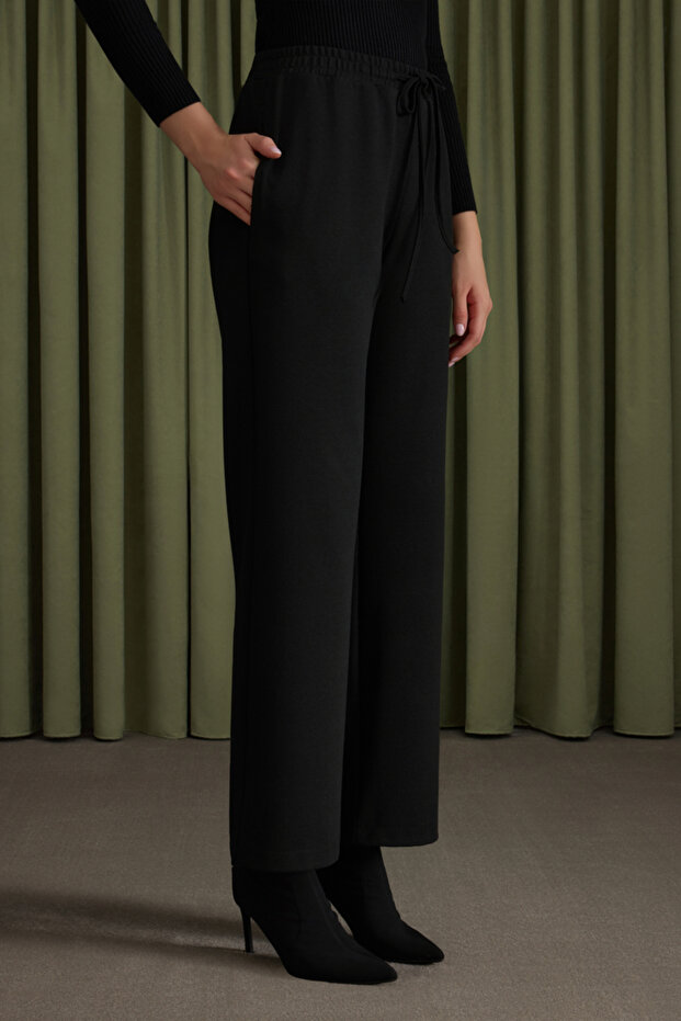 Beli Lastikli Viscon Örme Pantolon - 4