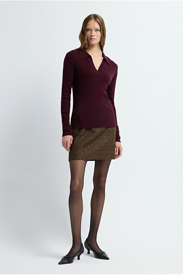 V Yaka Yün Triko Kazak - 3