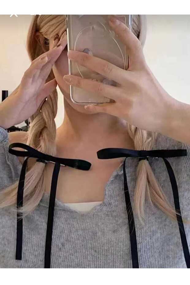 2-Piece Satin Bow Hair Clip