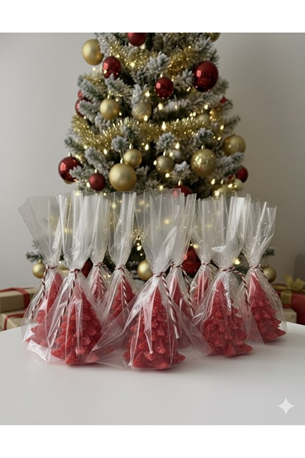 10 Pieces Christmas Concept Pine Tree Candle Set | New Year Gift & Home Decoration