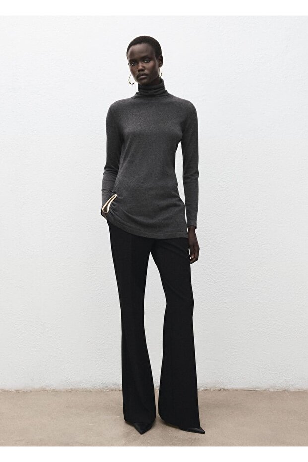 Broşlu balıkçı yaka kazak - 2