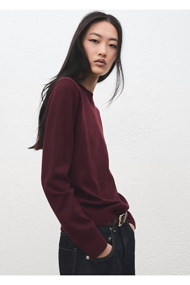 Yuvarlak yaka triko kazak - 1