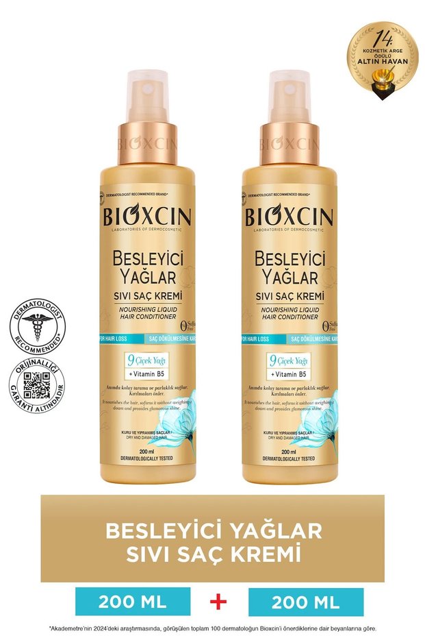Nourishing Oils Liquid Conditioner 200 ml - Sulfate-Free Dry and Damaged Hair Anti-Hair Loss 2-Pack