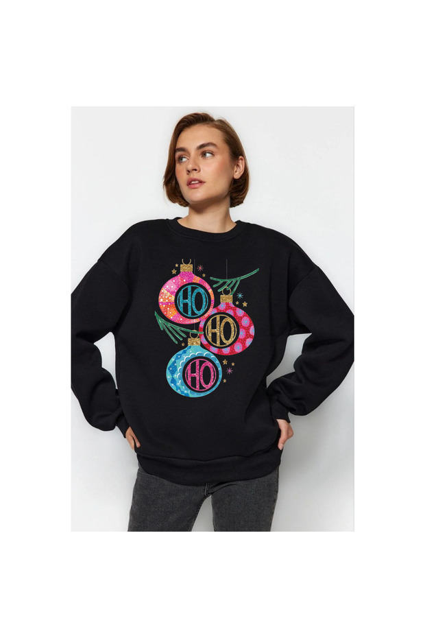 New Year - New Year's Eve Printed Crew Neck 3-Thread Sweatshirt