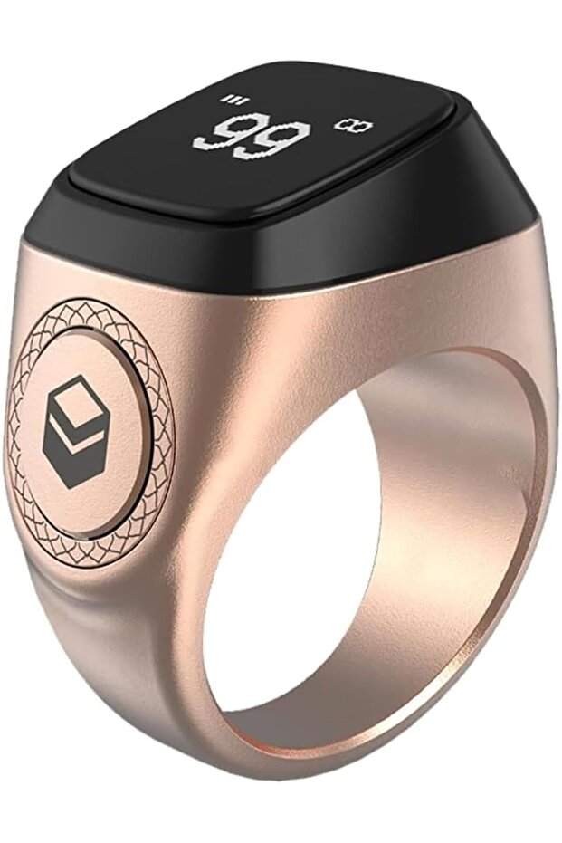 Metal Alloy M02/M02 Pro Smart Zikr Ring with OLED Display (Rose Gold, 18mm)