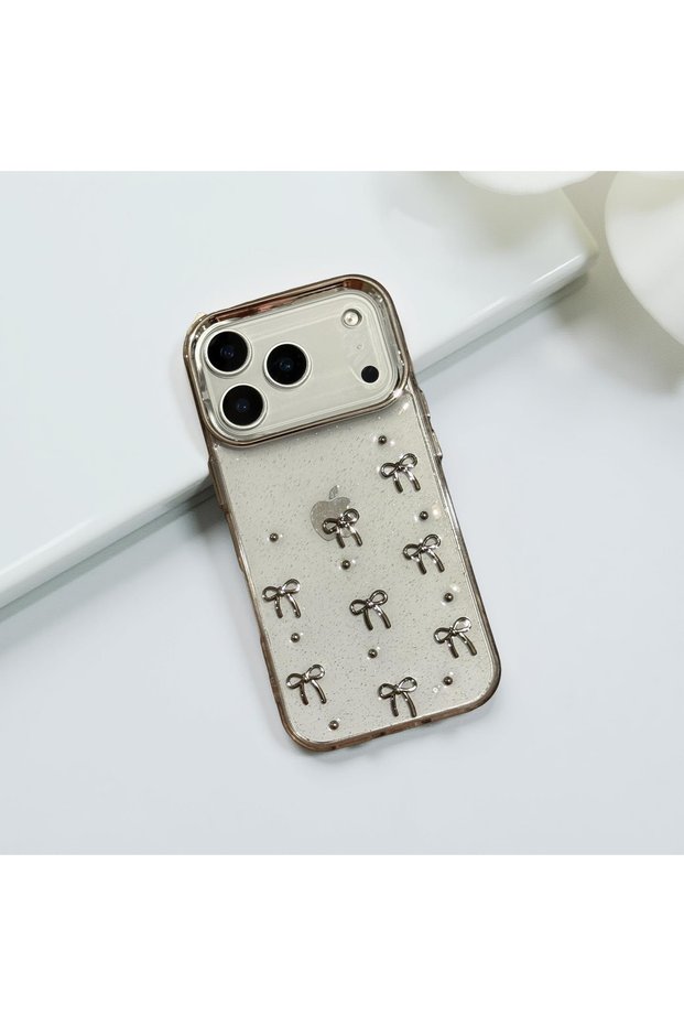 iPhone 15 Plus (6.7 Inch) Compatible Silvery Transparent Stone Silicone Case