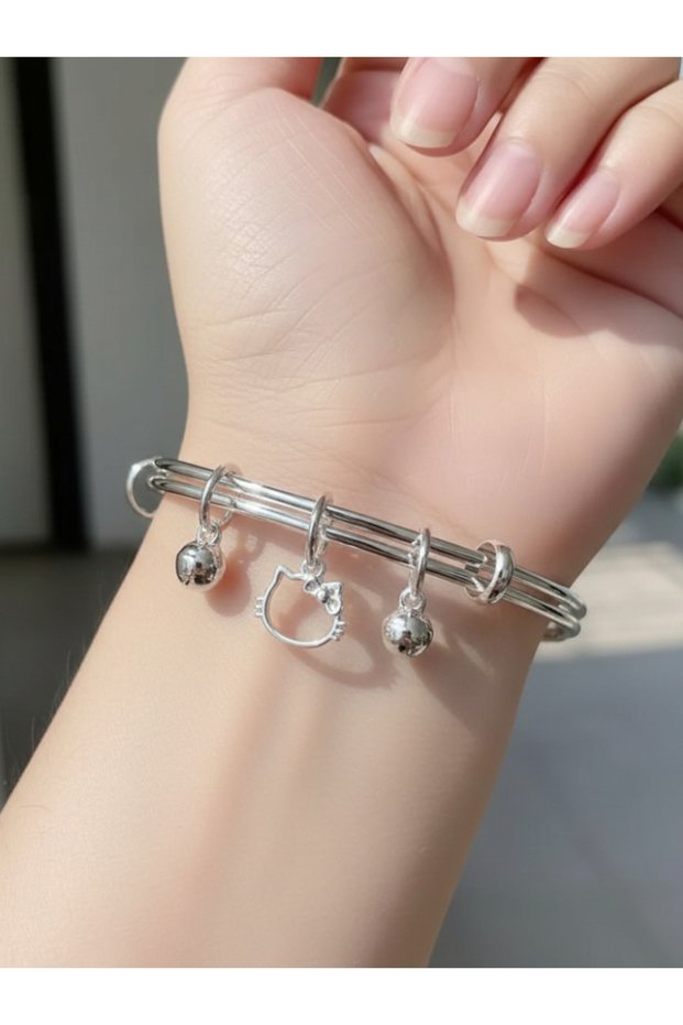 Hello Kitty Model Charm Steel Women's Bracelet - Pinterest Bracelet