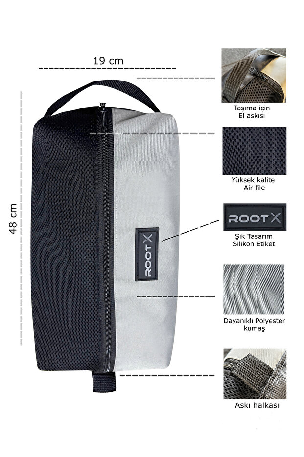 حقيبة يد رمادية 12 لتر - 2