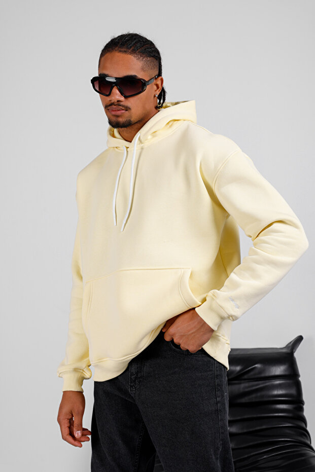 Basic Oversize Kapüşonlu Sweatshirt - 3