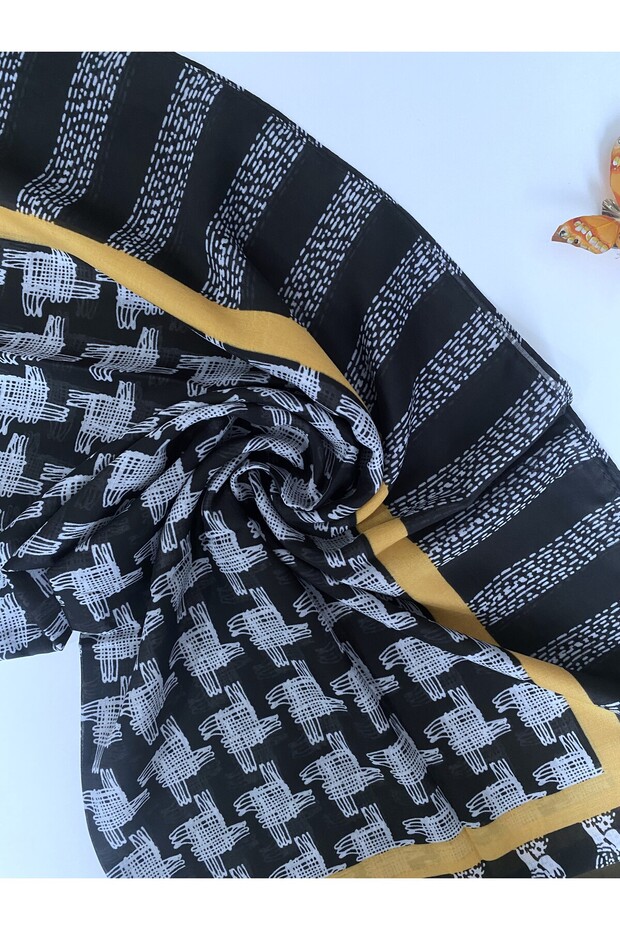 شال قطني بنمط خطوط - 2