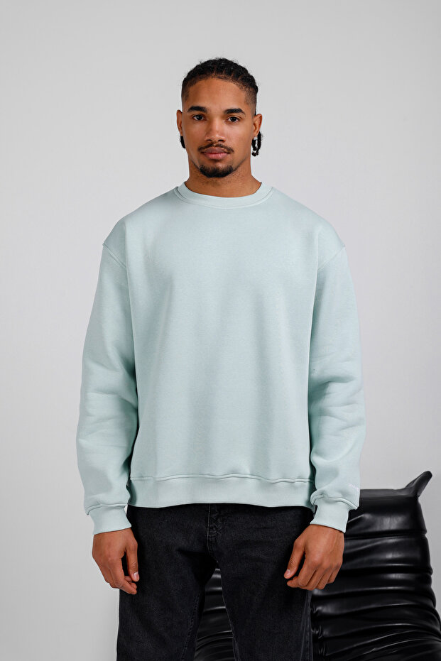 Basic Oversize Erkek Sweatshirt - 1