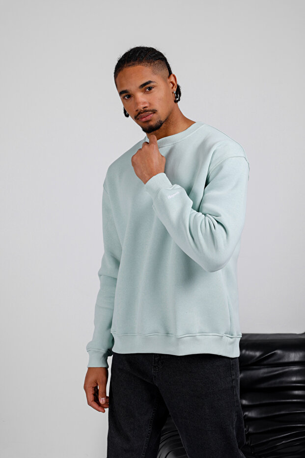 Basic Oversize Erkek Sweatshirt - 6